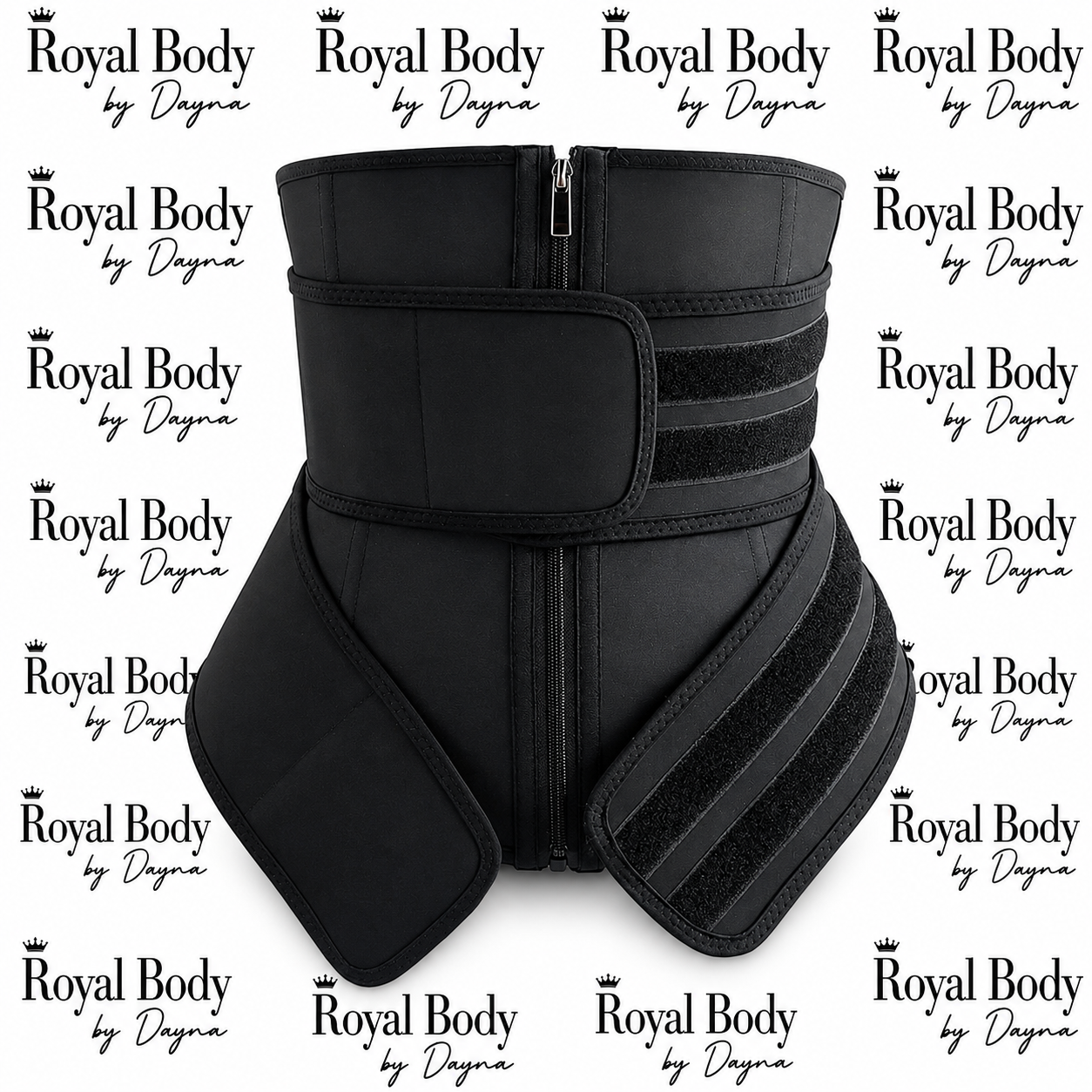 Double Belt Latex Waist Trainer Zipper Closure