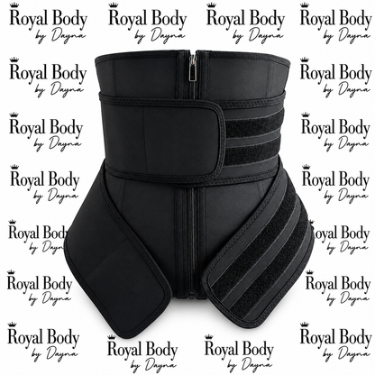Double Belt Latex Waist Trainer Zipper Closure